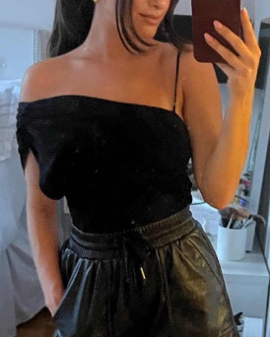 Zara One Shoulder Mesh Top - Image 3