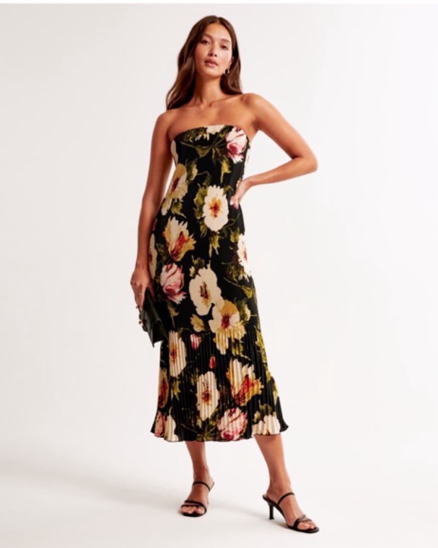Abercrombie - Giselle Pleat Midi Dress - Image 1