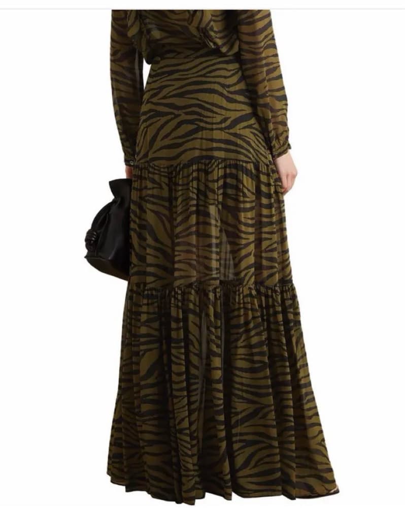 Green & Black Zebra Print Skirt - Image 2