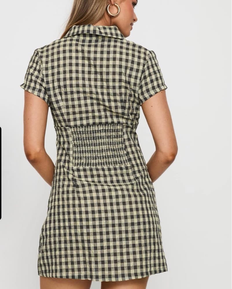  Motley Mini Dress Brown Check - Image 3
