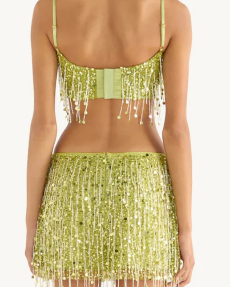 Asta Resort Beaded Bralette - Chartreuse - Image 5