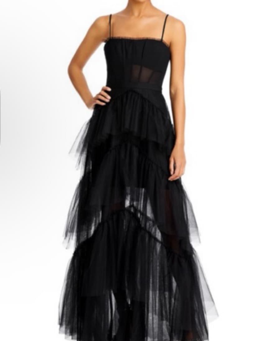 BCBG Black Tulle Corset Gown - Image 1