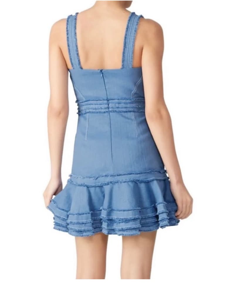 Alexis Ruffled Blue Mini Dress - Image 3