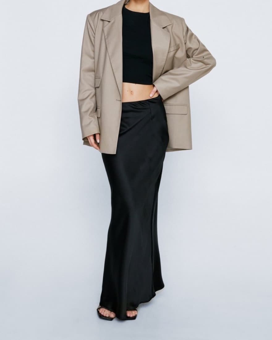 Nasty Gal Satin Maxi Skirt - Image 1