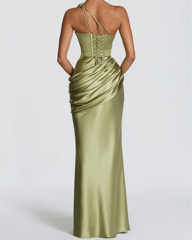 EMINA MAXI DRESS - LIGHT OLIVE - Image 2