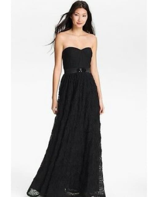 Adrianna Papell Rosette Strapless Gown - Image 1