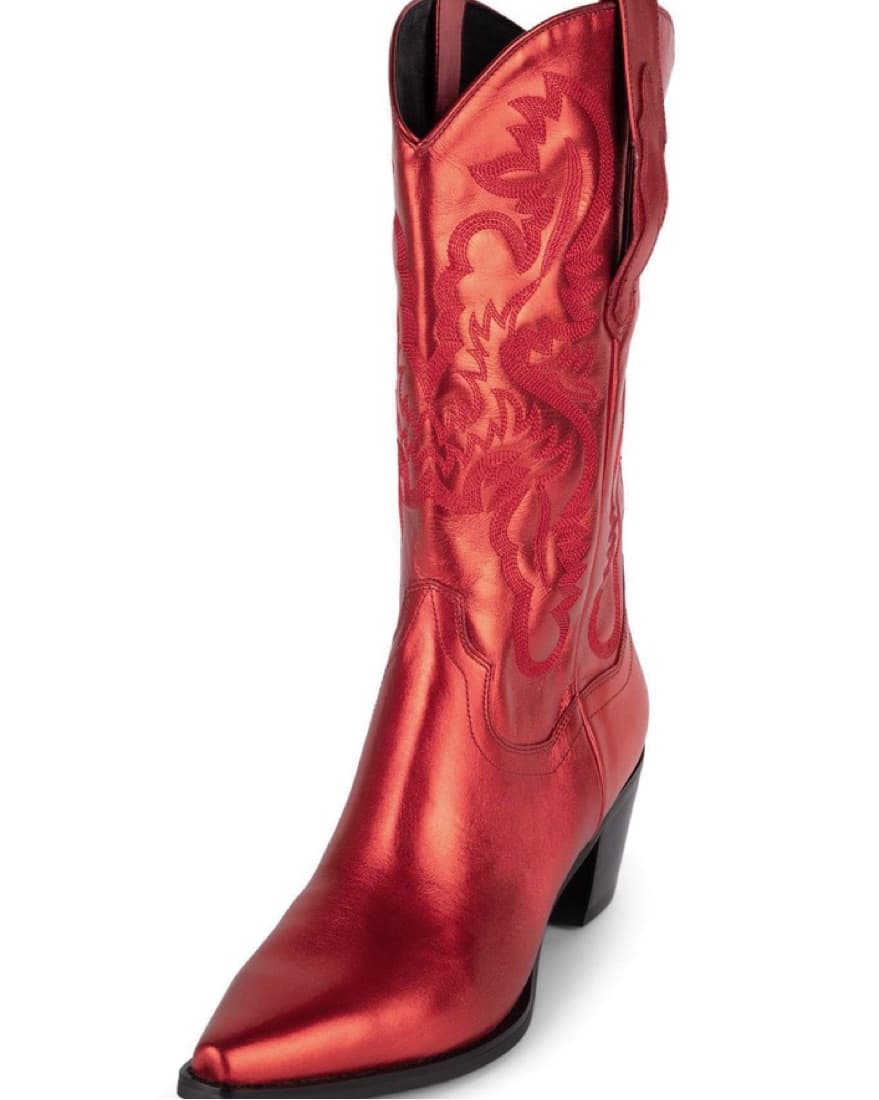 Amarillo Metallic Red Cowboy Boots - Image 2