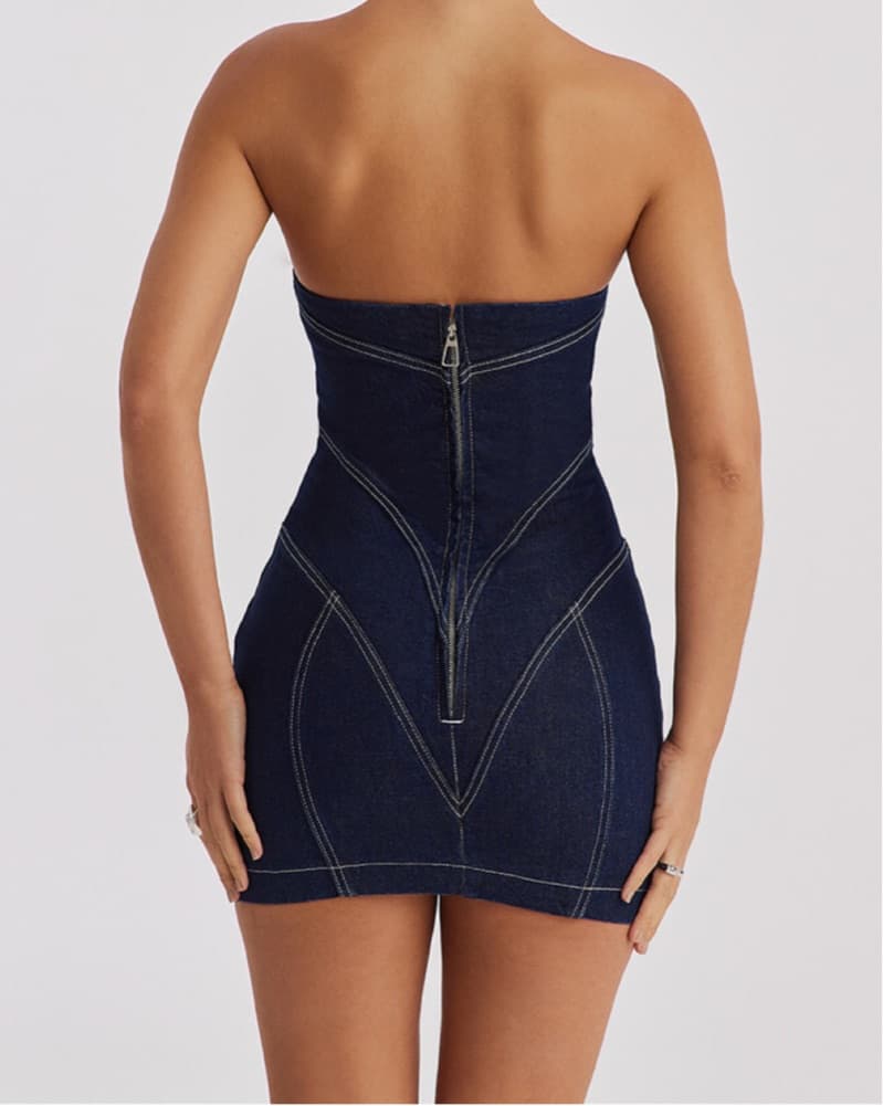 House Of Cb Denim Mini Dress - Image 2