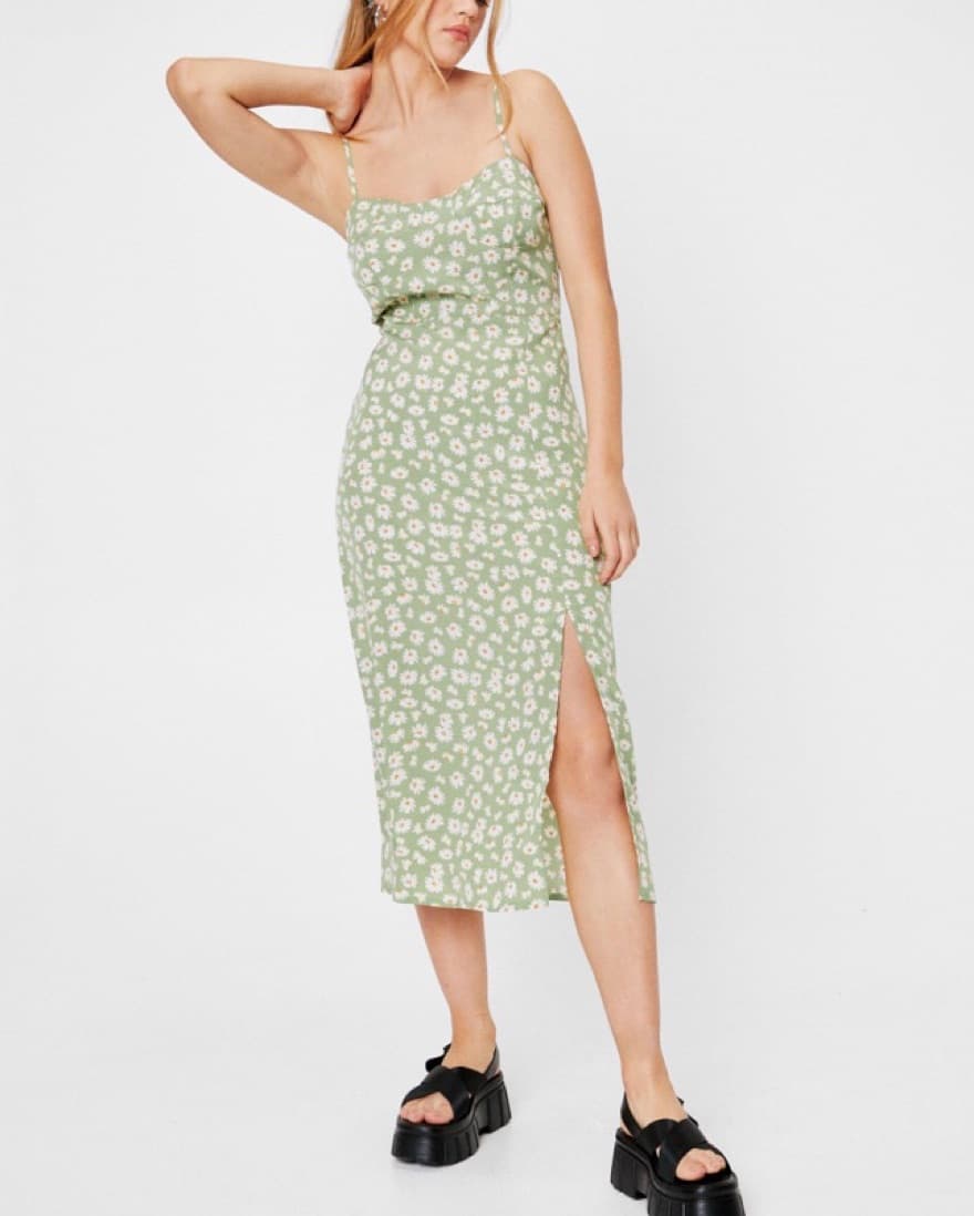 Nasty Gal Daisy Print Dress - Image 1