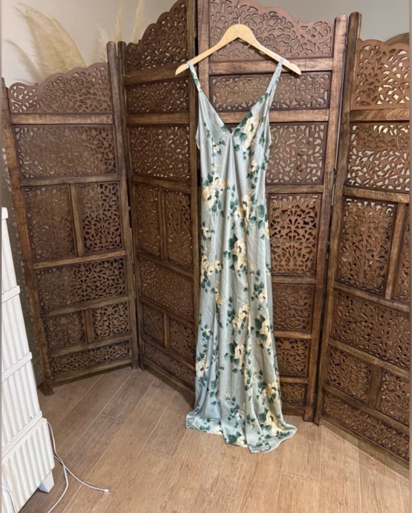 Reformation Green Floral Dress - Image 2