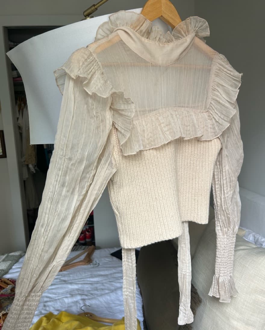 Zara Chiffon Sweater Top - Image 1