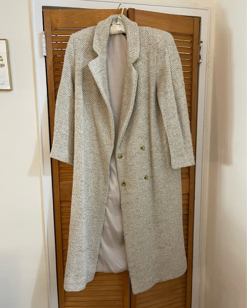 Zara Maxi Herringbone Long Coat  - Image 6