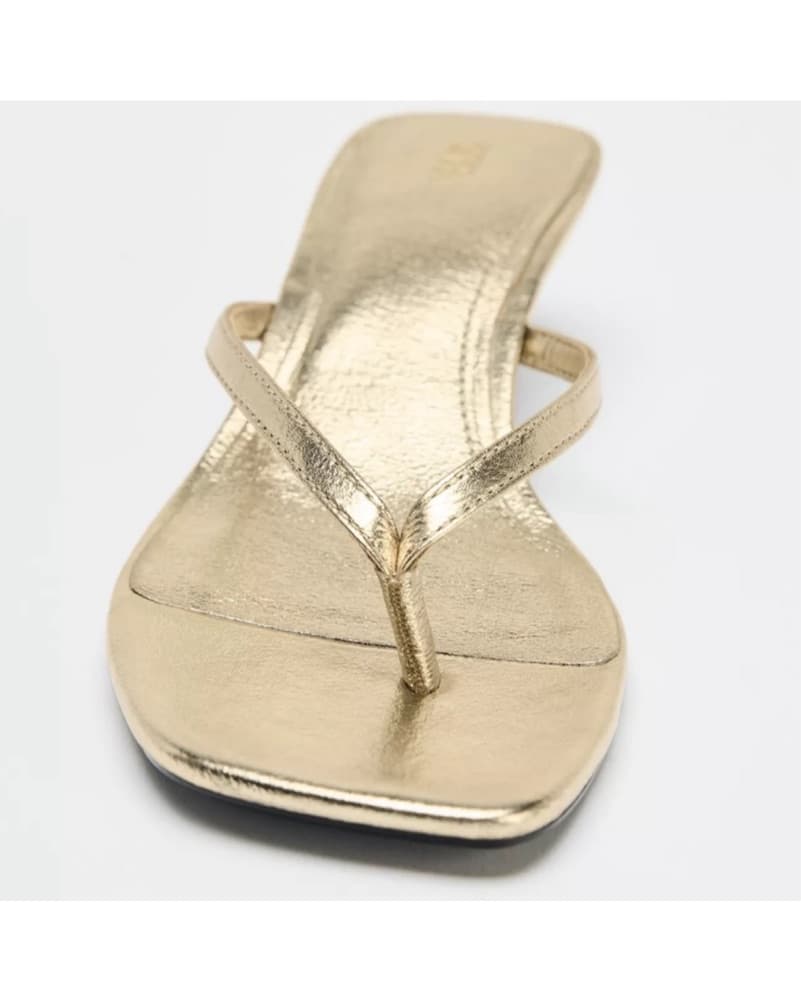 Metallic Kitten Heel Sandals - Image 3