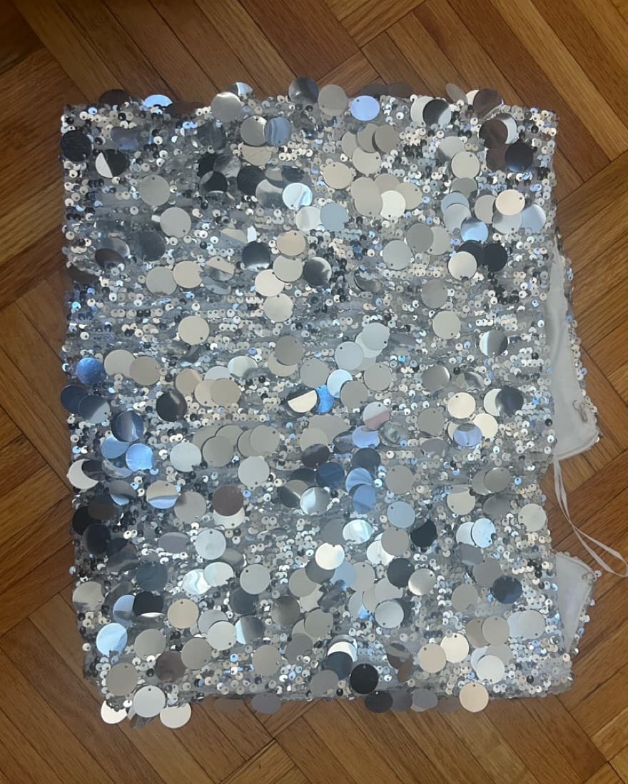 Edikted Sequin Low Rise Mini Skirt XS - Image 3