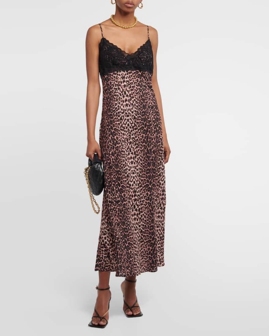 Rixo Attiya Leopard Slip Dress - Image 1