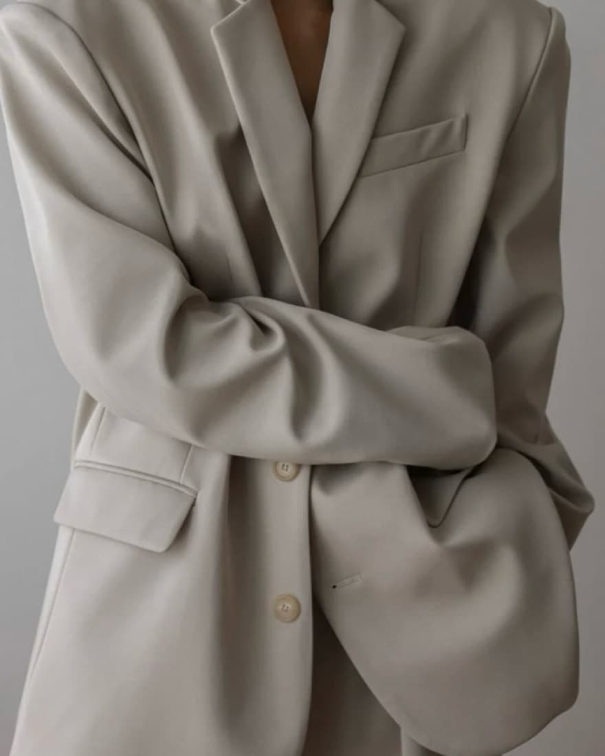 TANSY OVERSIZED BLAZER - BEIGE - Image 1