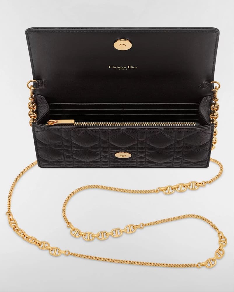Black Dior Caro Wallet On Chain Clutch - Image 3