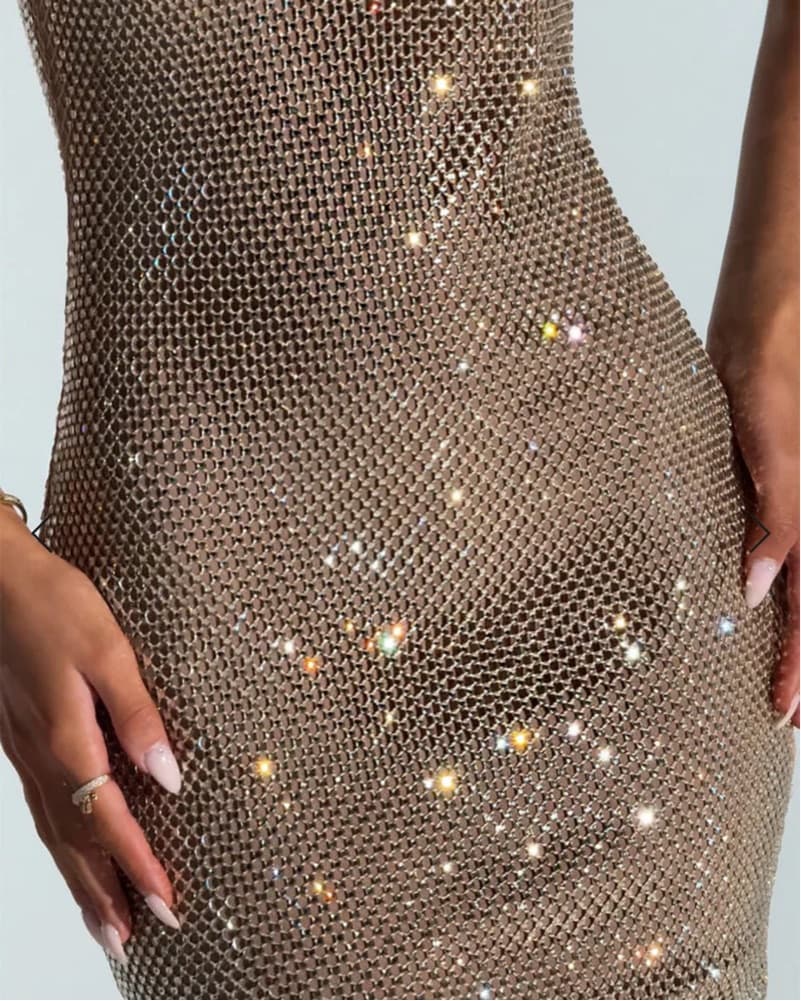 BABYBOO STARLA MINI DRESS - GOLD  - Image 5