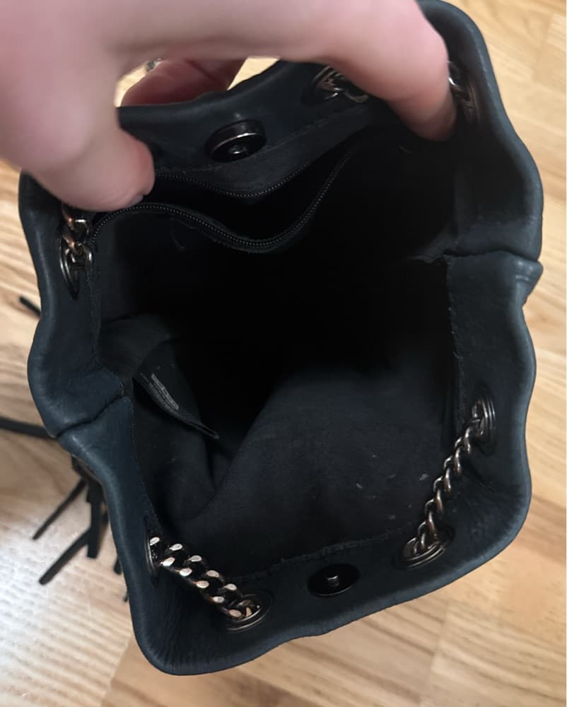 Western Fringe Red And Black Crossbody - Image 4
