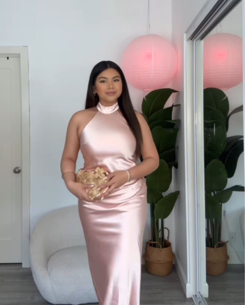 Elegant Satin Halter Dress - Image 5