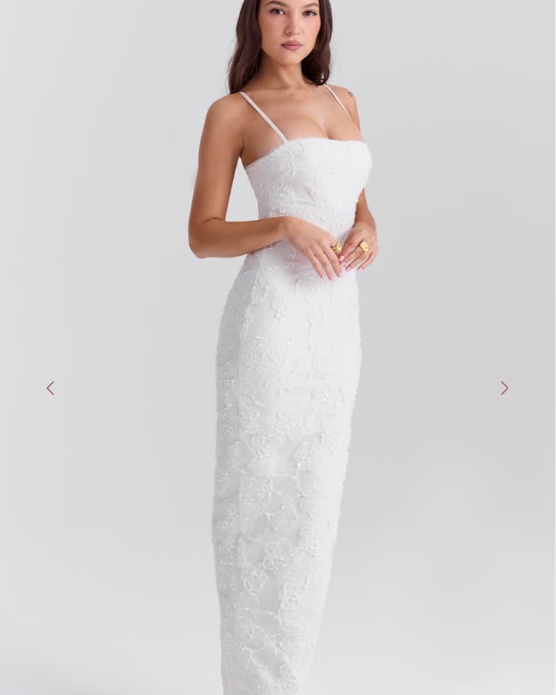 White Lace Maxi Dress - Image 3