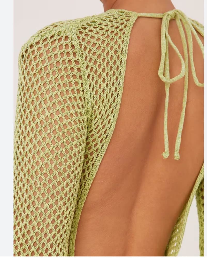 Green Crochet Coverup Maxi Dress - Image 2