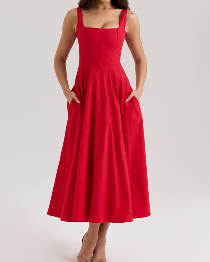 Red House Of CB Mariabella Dress - Image 1