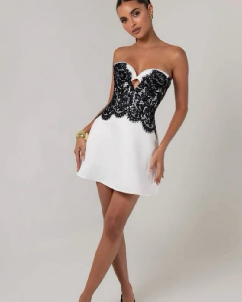 Heiress White Mini Dress - Image 1