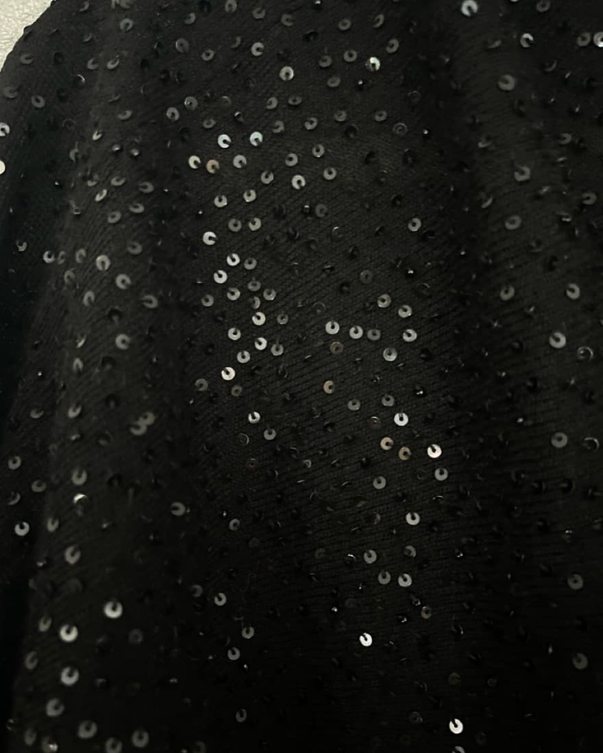 Cashmere Black Sequin Cardigan - Image 2