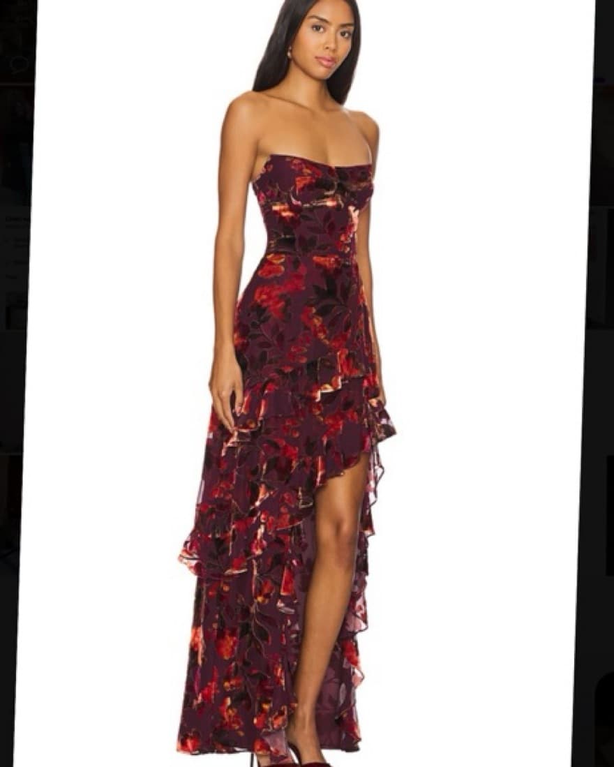 REVOLVE Burgundy Velvet Evening Gown - Image 2