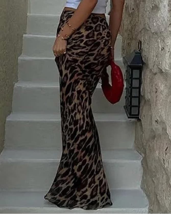 Leopard print maxi skirt – Coachella - Image 2