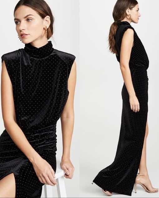 Ronny Kobo Black Venette Velvet Gown - Image 3