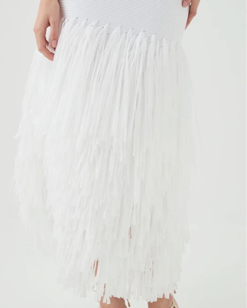 Aje Rushes Raffia Knit Midi Dress - Image 3