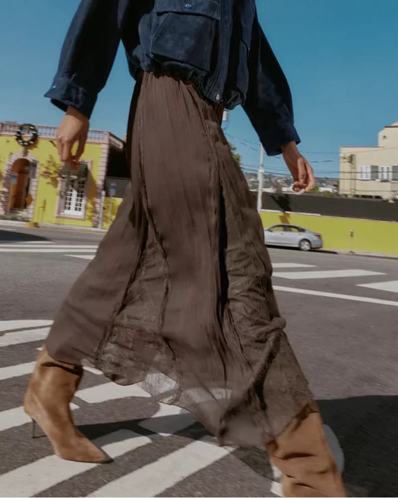 Brown Lace Maxi Skirt - Image 3