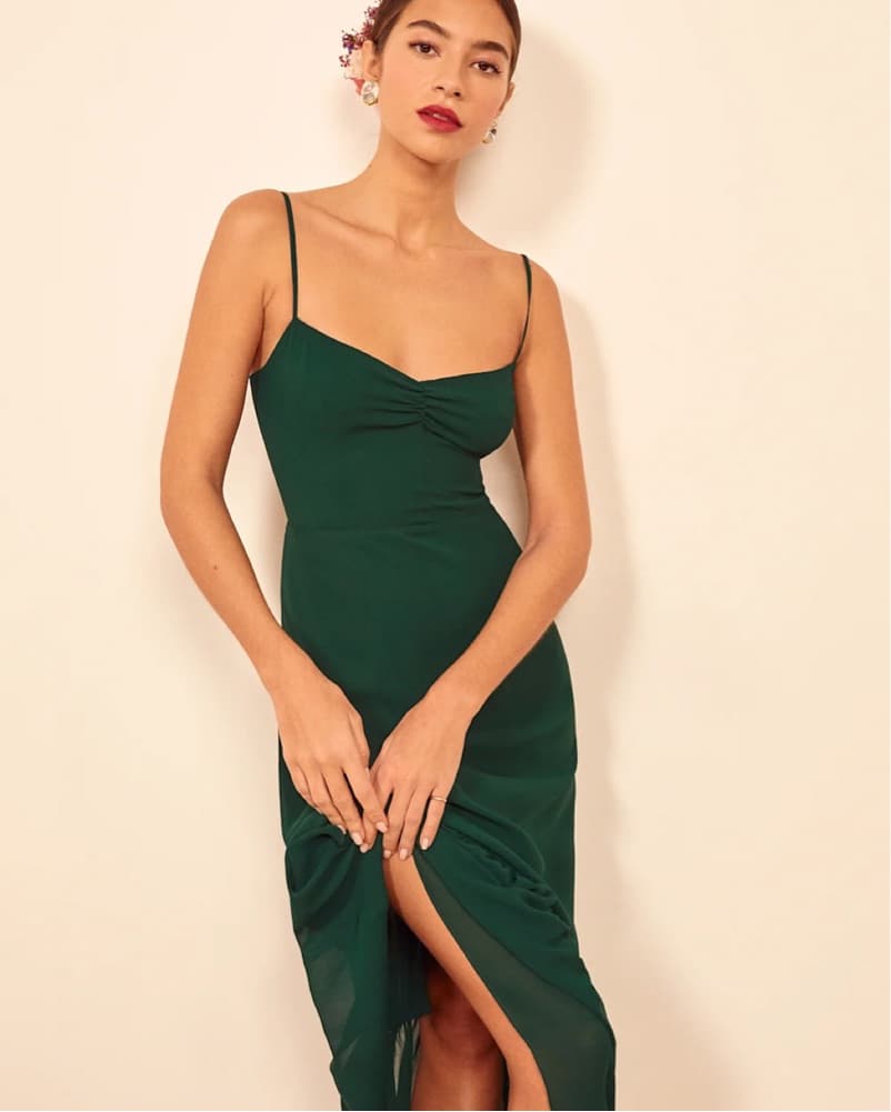Reformation Green Maxi Dress - Image 2