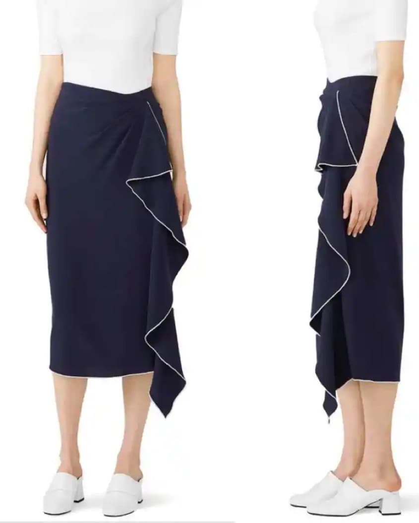 Cinq a Sept Navy Ruffle Berta Midi  - Image 1