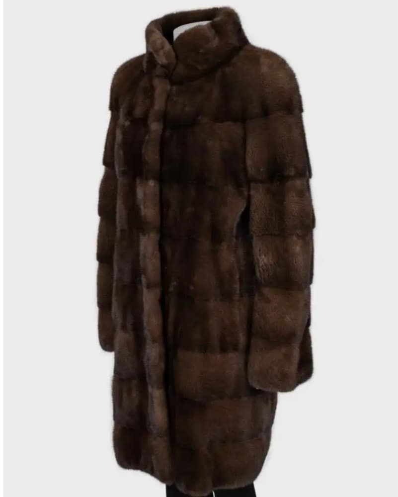 Brown Mink Fur Coat - Image 2