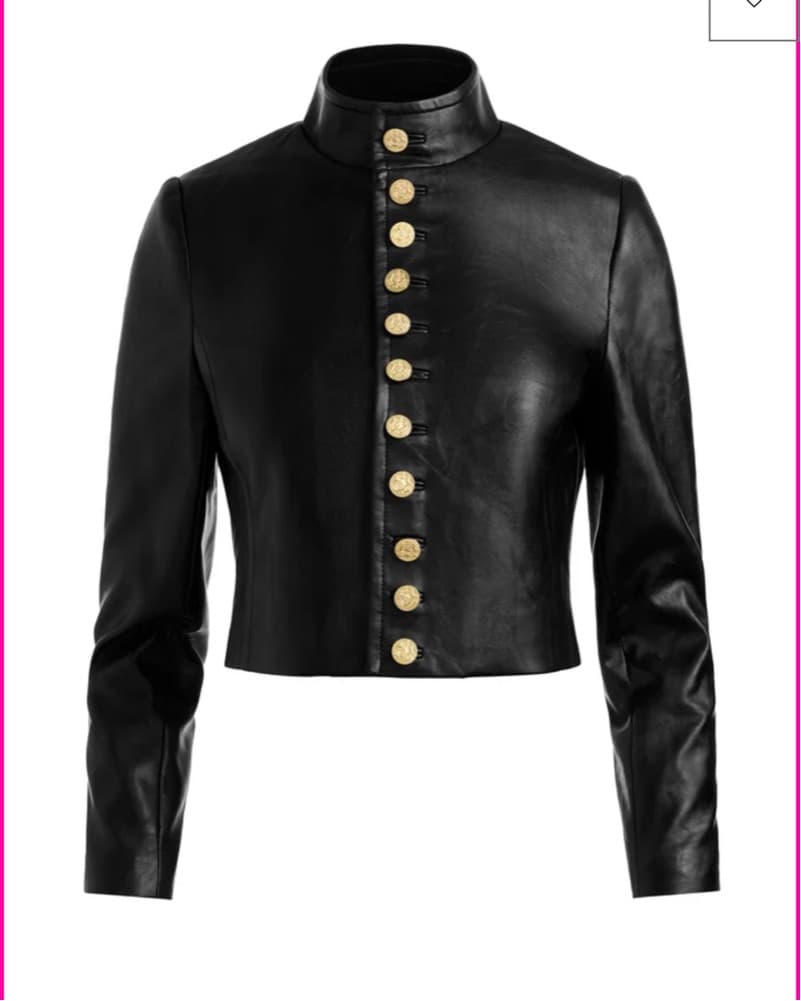 A+O Sleek Faux Leather Cropped Jacket - Image 4