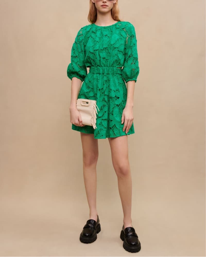 Maje Embroidered Cotton Mini Dress  - Image 4