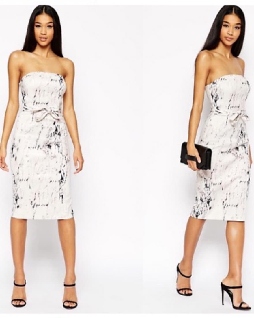 Marble Strapless Midi Dress - Image 2