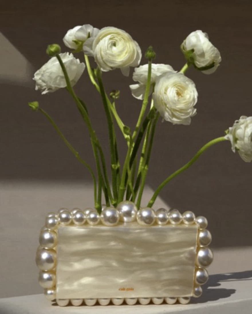 Cult Gaia EOS clutch - White Pearl - Image 5