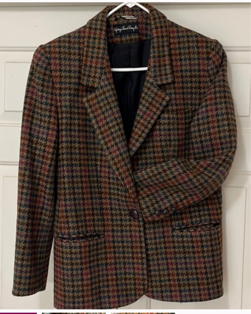 Vintage Plaid Oversized Wool Blazer  - Image 2