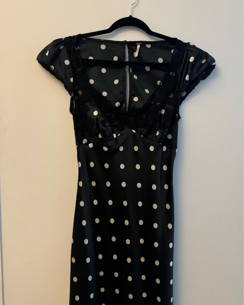 Free People Polka Dot Midi Dress - Image 4