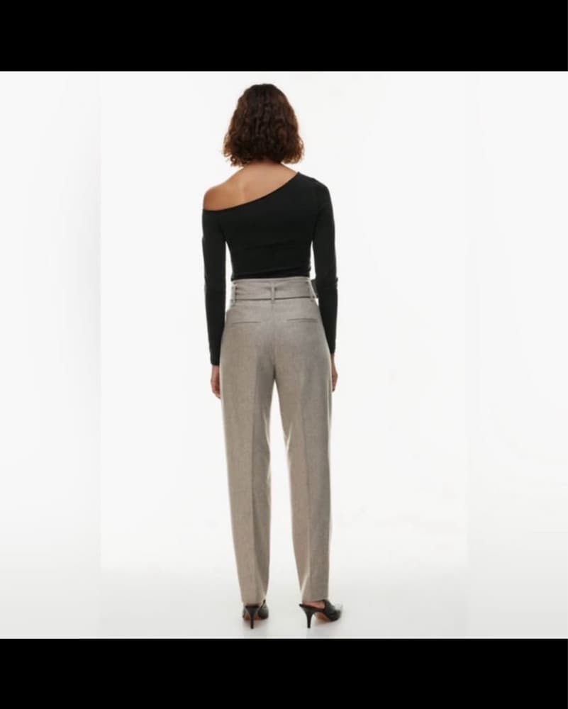 NWOT Aritzia Taupe Belted Wool Pants - Image 2