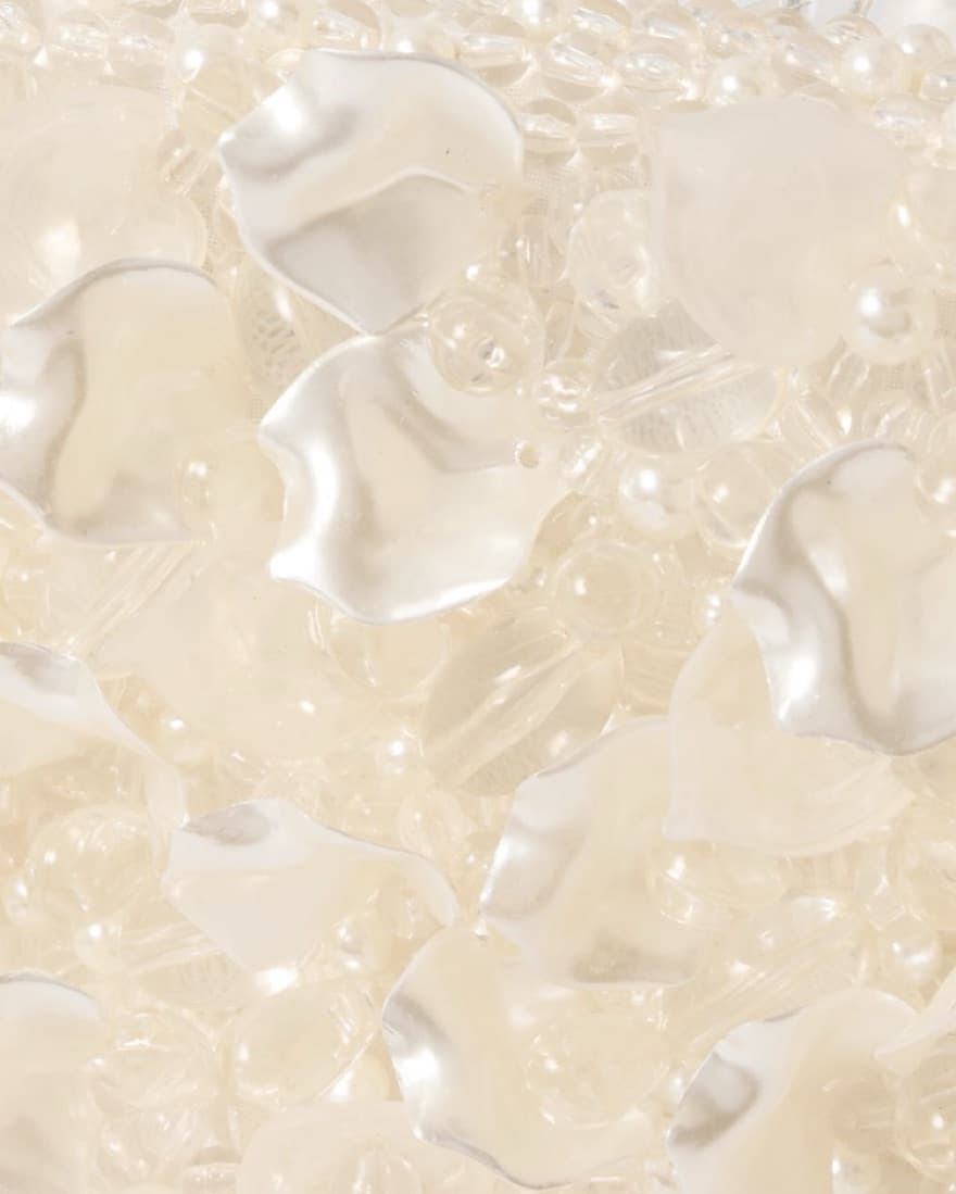 Clio Peppiatt Petal Beaded Bag Pearl - Image 3