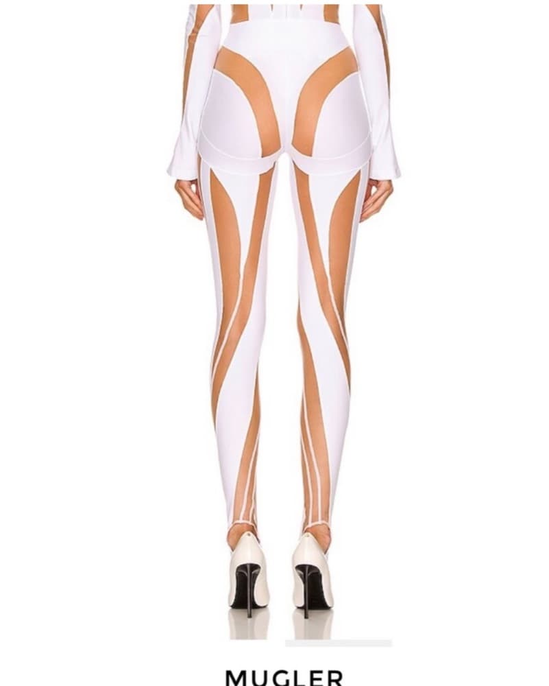 Mugler White Panel Illusion Pants XS - Image 3