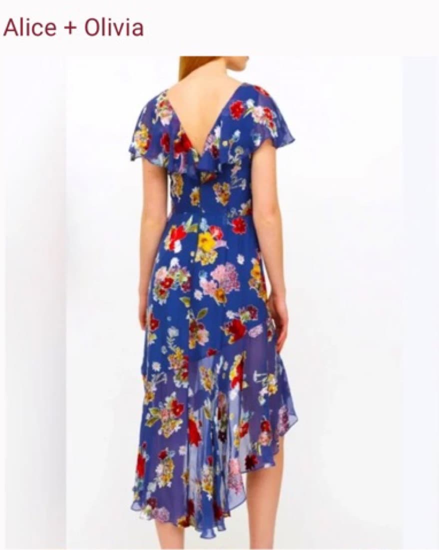 Alice & Olivia Floral Ruffle Mid - Image 2