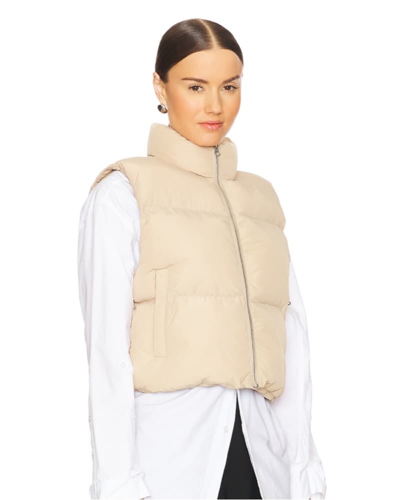 Versatile Puffer Vest in Creamy Beige - Image 3