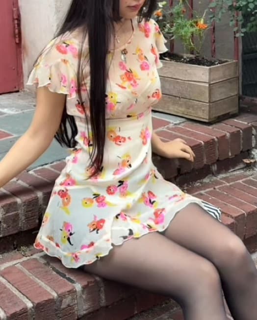 Anna Sui floral silk dress - Image 1