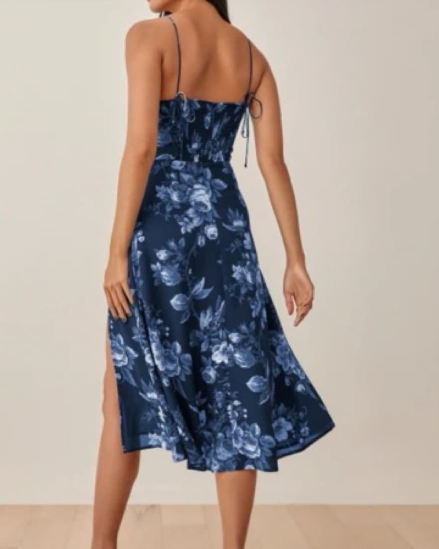 Reformation Juliette Dress (Blue Floral) - Image 1